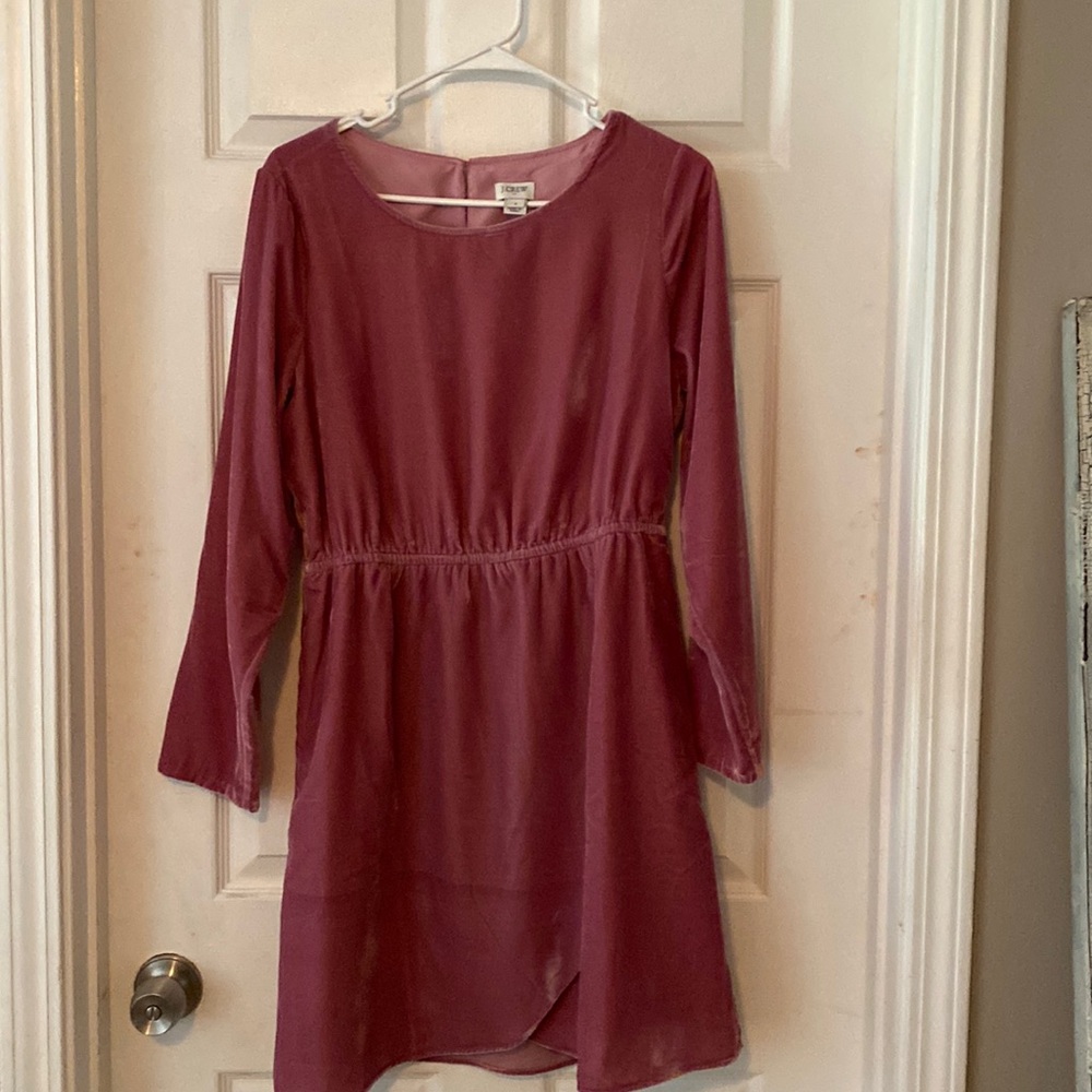 J Crew pink velvet faux wrap dress. Great condition! - Picture 3 of 6
